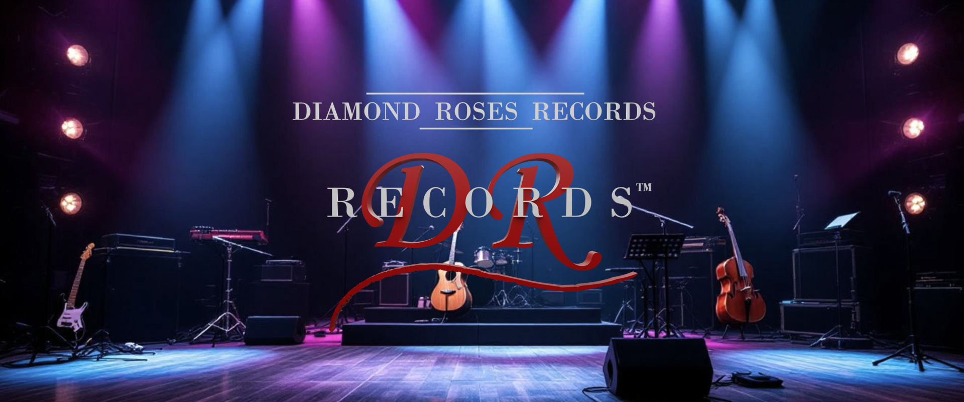 Diamond Roses Records - Stage with Logo